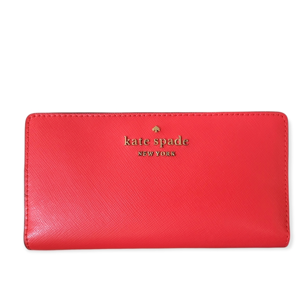 Kate Spade Staci Slim Bifold Wallet Coral Red